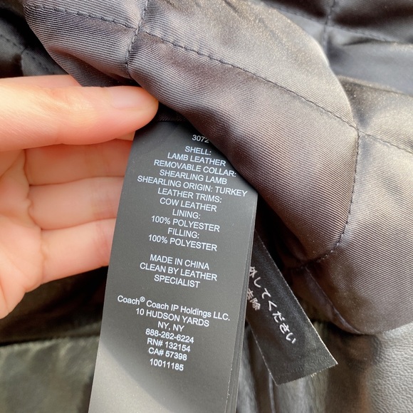 Coach Men Leather Aviator Jacket With Shearling Collar - Picture 7 of 10